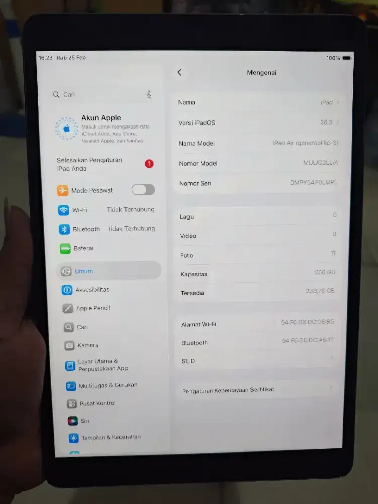 iPad Air 3 256GB WiFi Space Gray