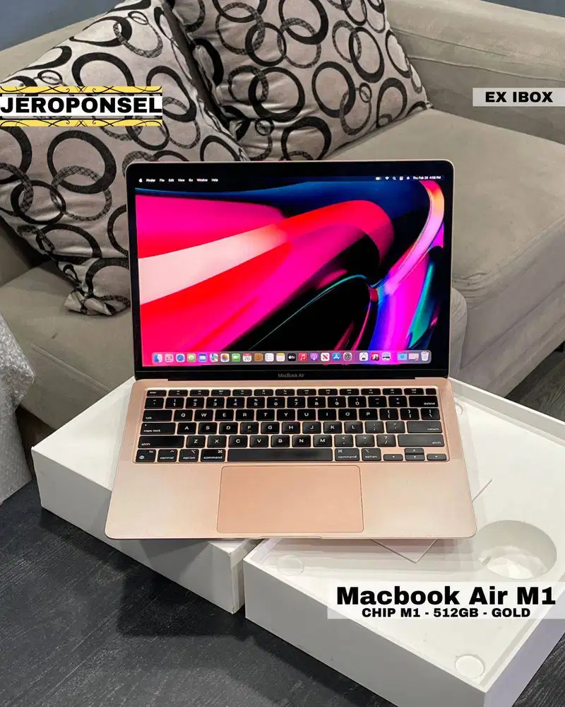 MACBOOK AIR M1 512GB GOLD EX IBOX FULL SET ORI MULUS GARANSI