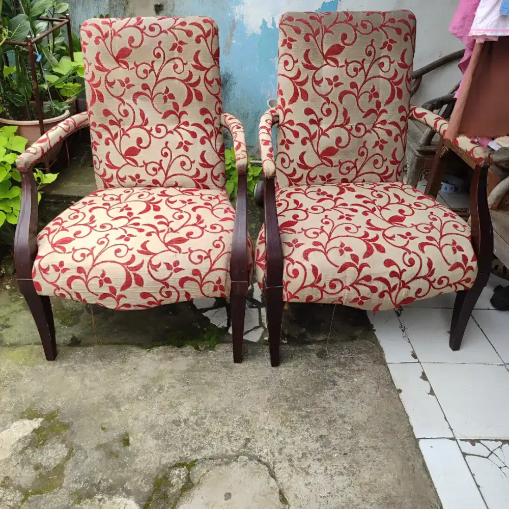 1 set Kursi sofa plus meja full kayu jati