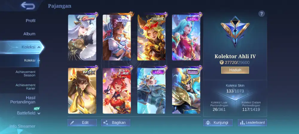 Jual akun ml pribadi