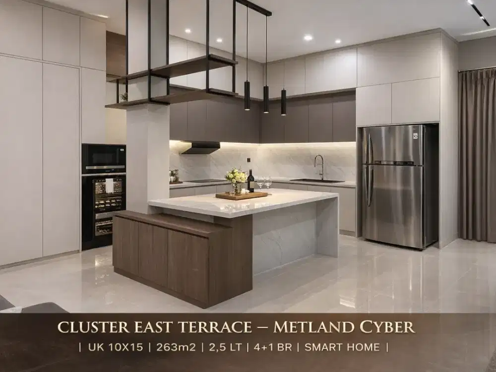 Rumah Smart Home Premium Metland Cyber Puri – Full Furnished 2.5 Lt Hadap Taman & Jogging Track