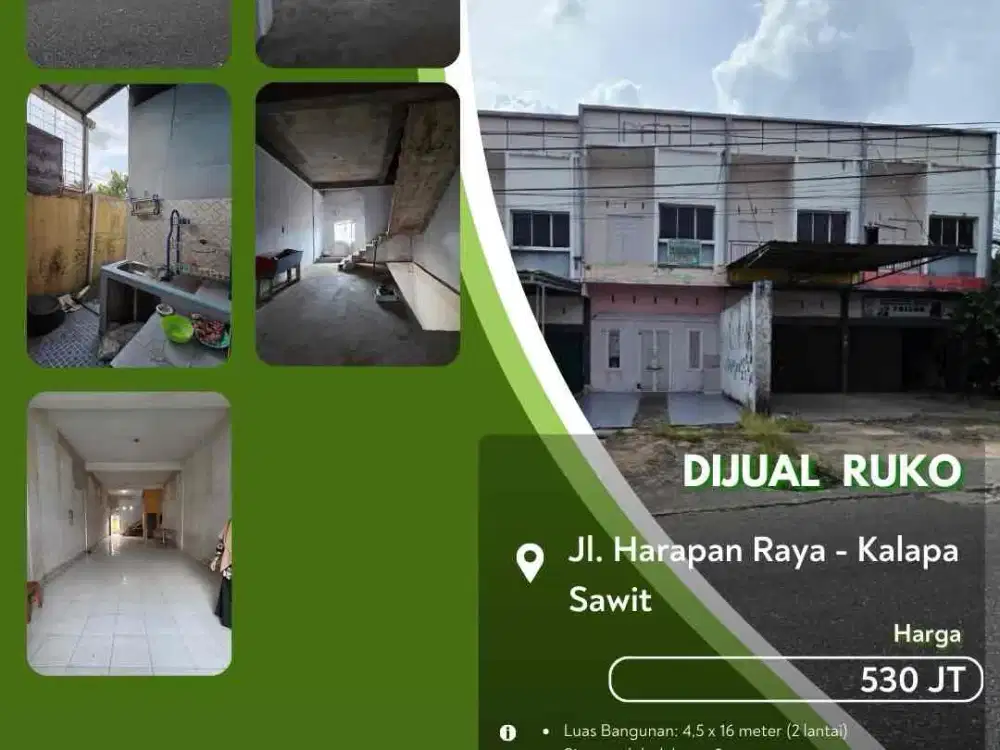 Dijual Ruko Murah Harapan Raya Pekanbaru Kota!