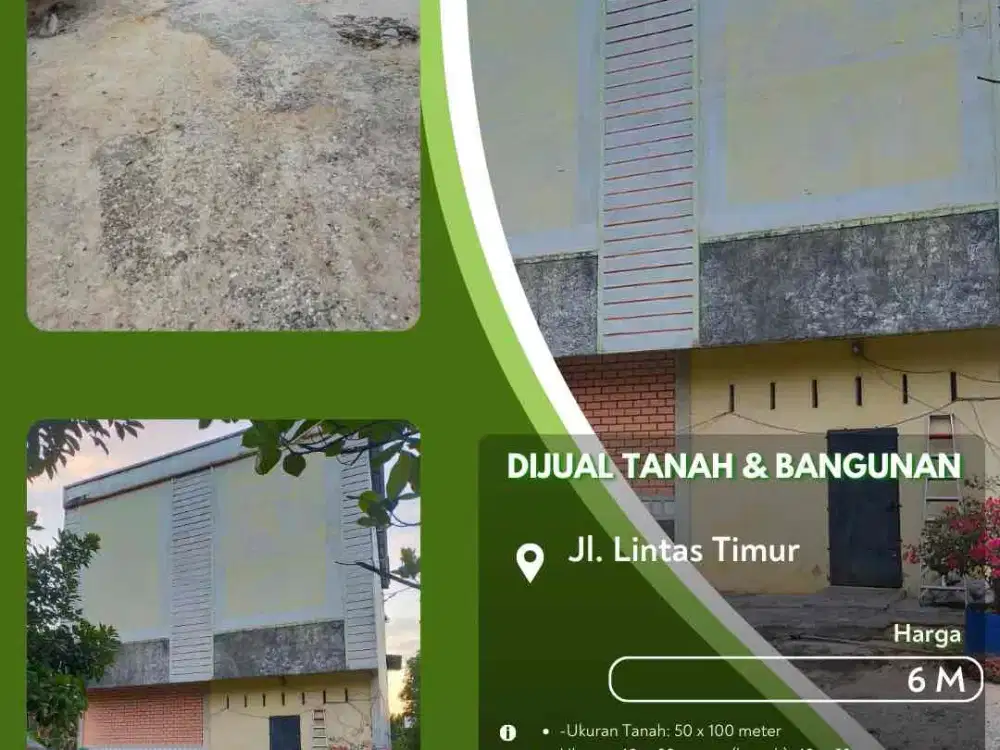 Dijual tanah n bangunan jalan lintas timur