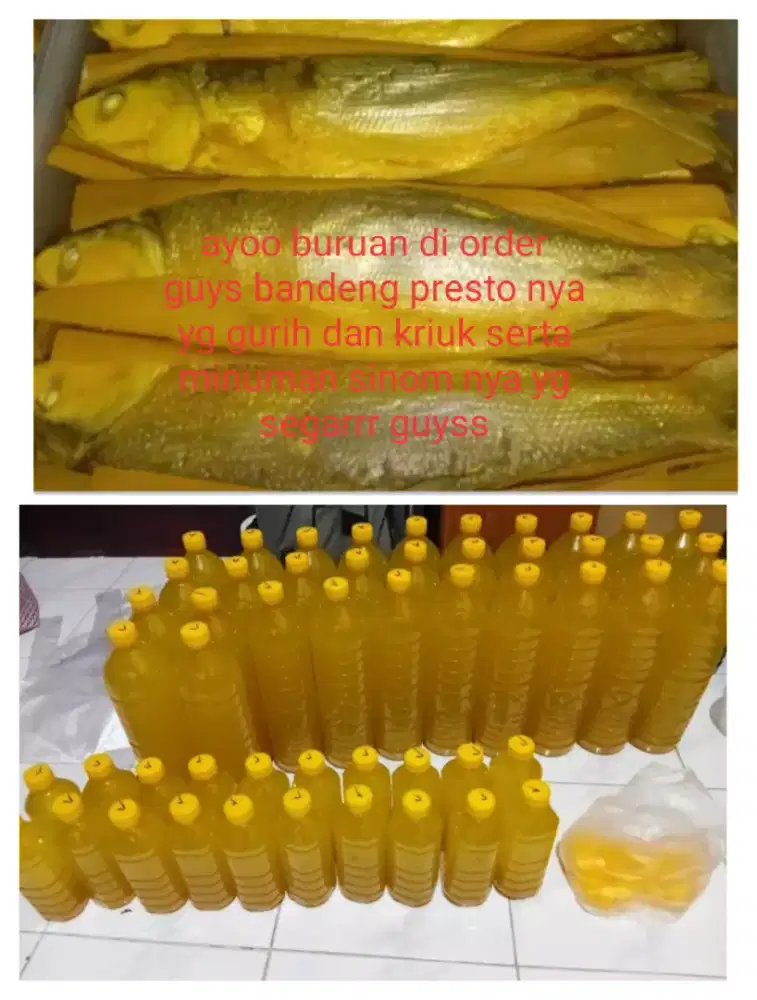 Ayoo buruuan diorder dong bandeng prestonya dan sinom nya yg segarr