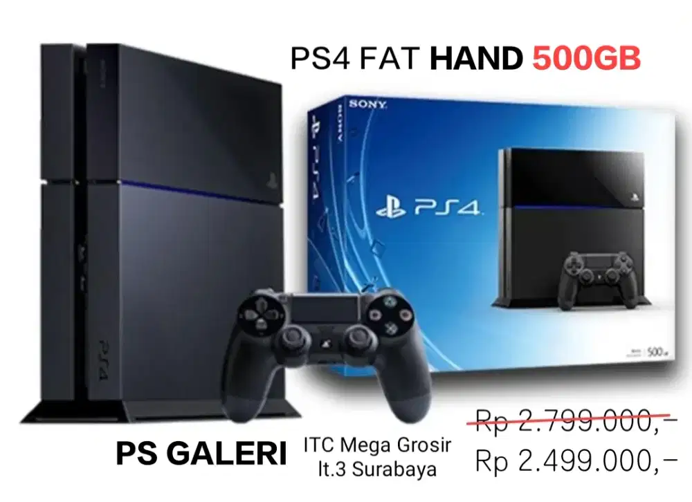 PS4 FAT HAND HDD 500GB FULL GAME harga 2jt-an