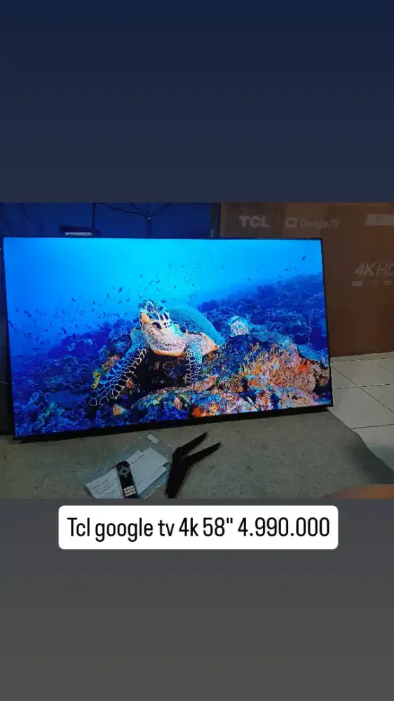 Tv tcl google Android 58in garansi 1th