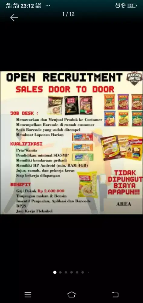 Sales retail door to door (sales canvas)
