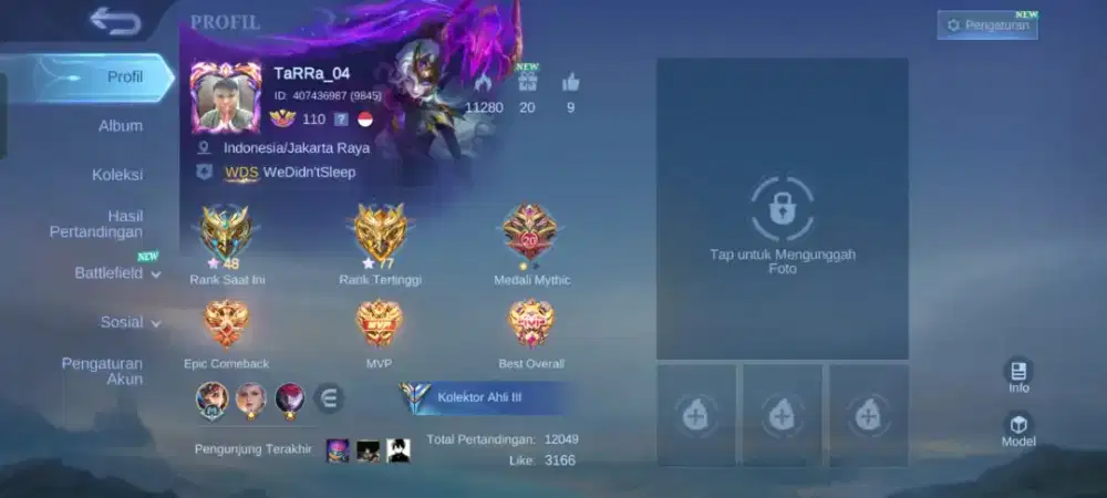 Jual akun ml tanpa gb