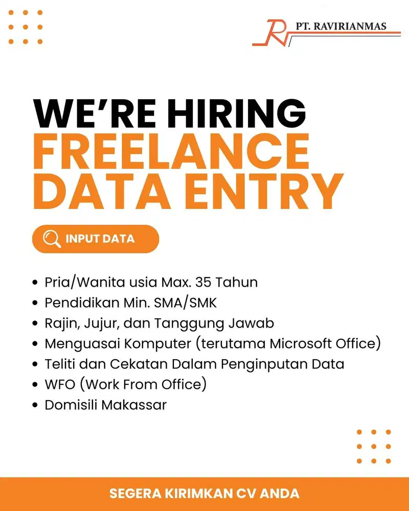HIRING FREELANCE DATA ENTRY (INPUT DATA)