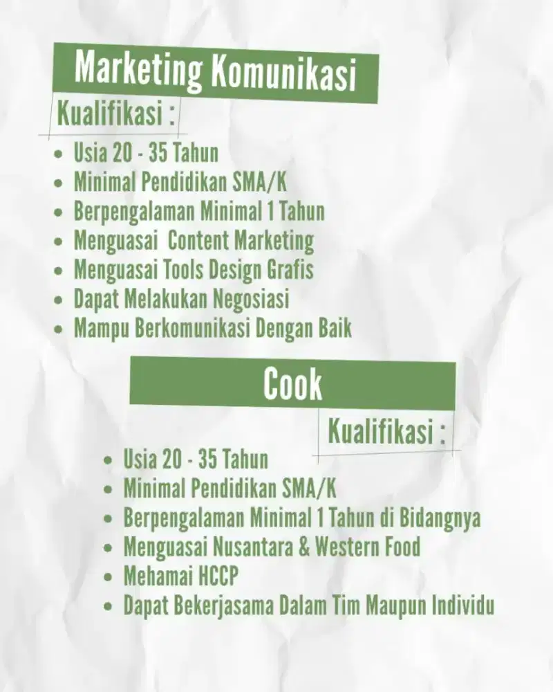 Lowongan Kerja Restoran