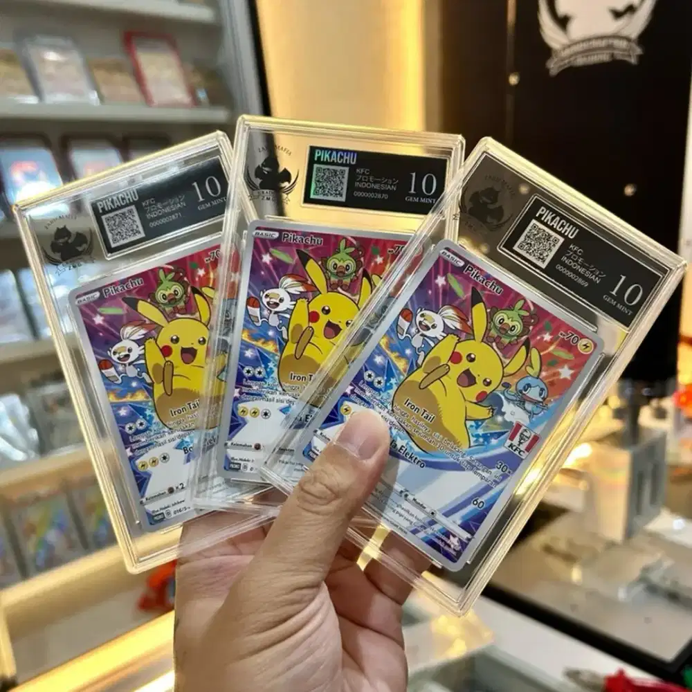 Pikachu KFC 3 kartu ZMG Graded 10 POKEMON tcg