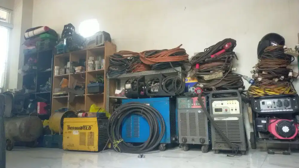 Alat kerja second, kontruksi,mesin las,gerinda,bor,kabel, chain blok,