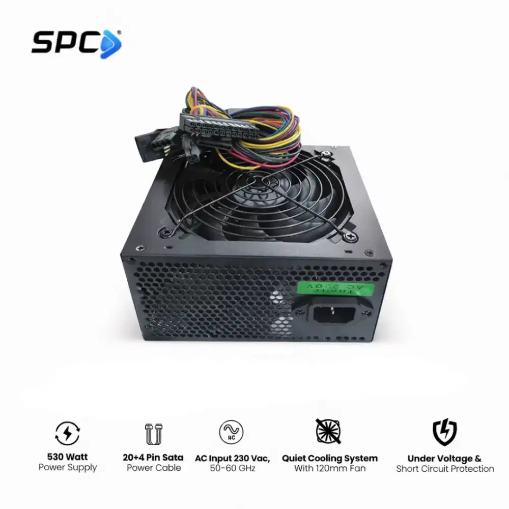 SPC PSU Power Supply ATX 530W Silent Fan PC