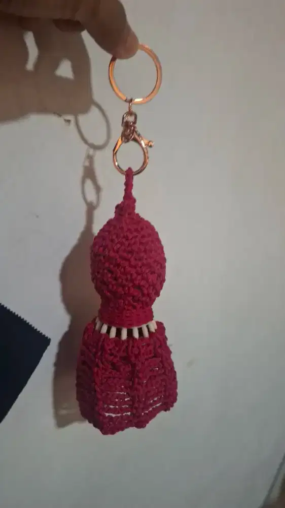 Keychain rajut suttlekock