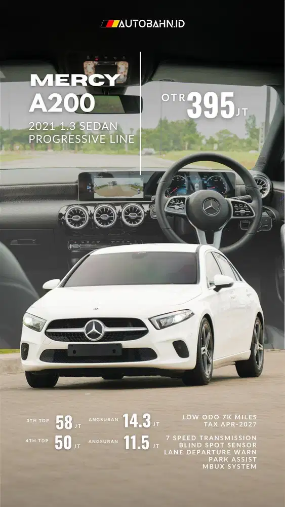 Rasa Baru 7K odo! Mercedes Benz A200 1.3 Progressive Line Sedan 2021