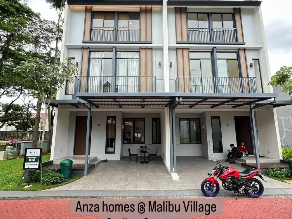 ANZA HOMES at MALIBU VILLAGE MULAI 1,4MAN 3 LANTAI FREE PPN 100% DAM TERMURAH se antero Gading serpong