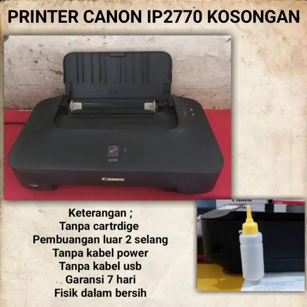 Printer canon IP2770 kosongan tanpa cartridge