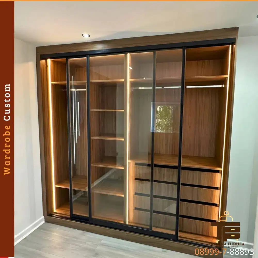 Jasa Wardrobe Custom Terbaik kualitas Premium Garansi Full