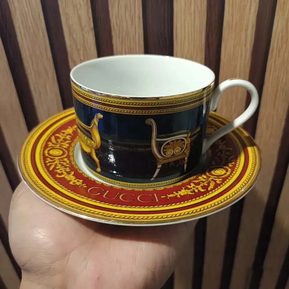 Koleksi branded gelas 2pcs piring kecil 1pcs authentic