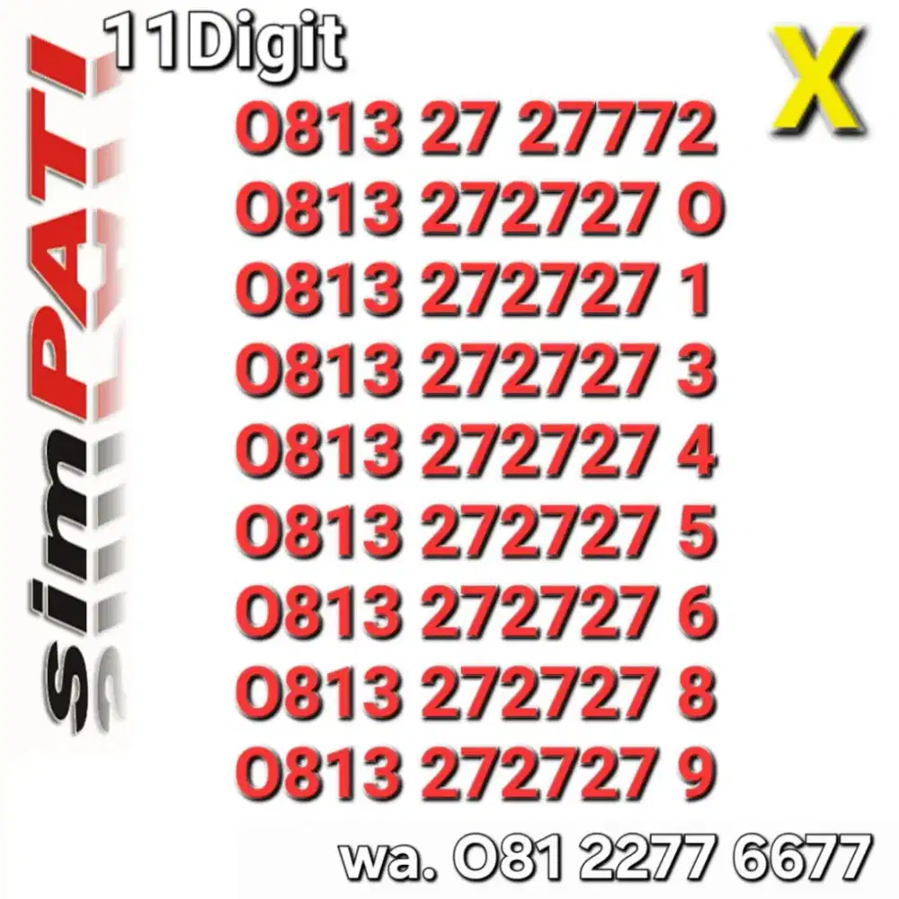 NOMOR SIMPATI 11DIGIT 272727x