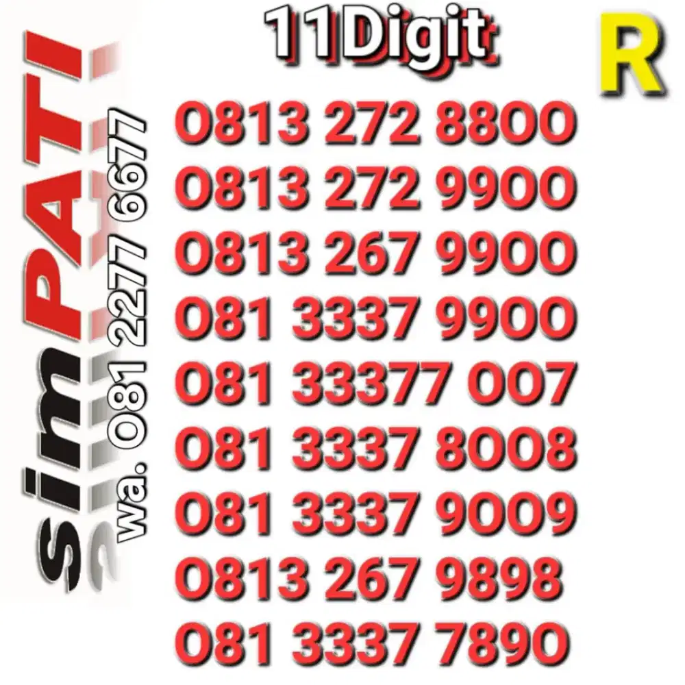 NOMOR SIMPATI 11DIGIT 99OO - 9OO9
