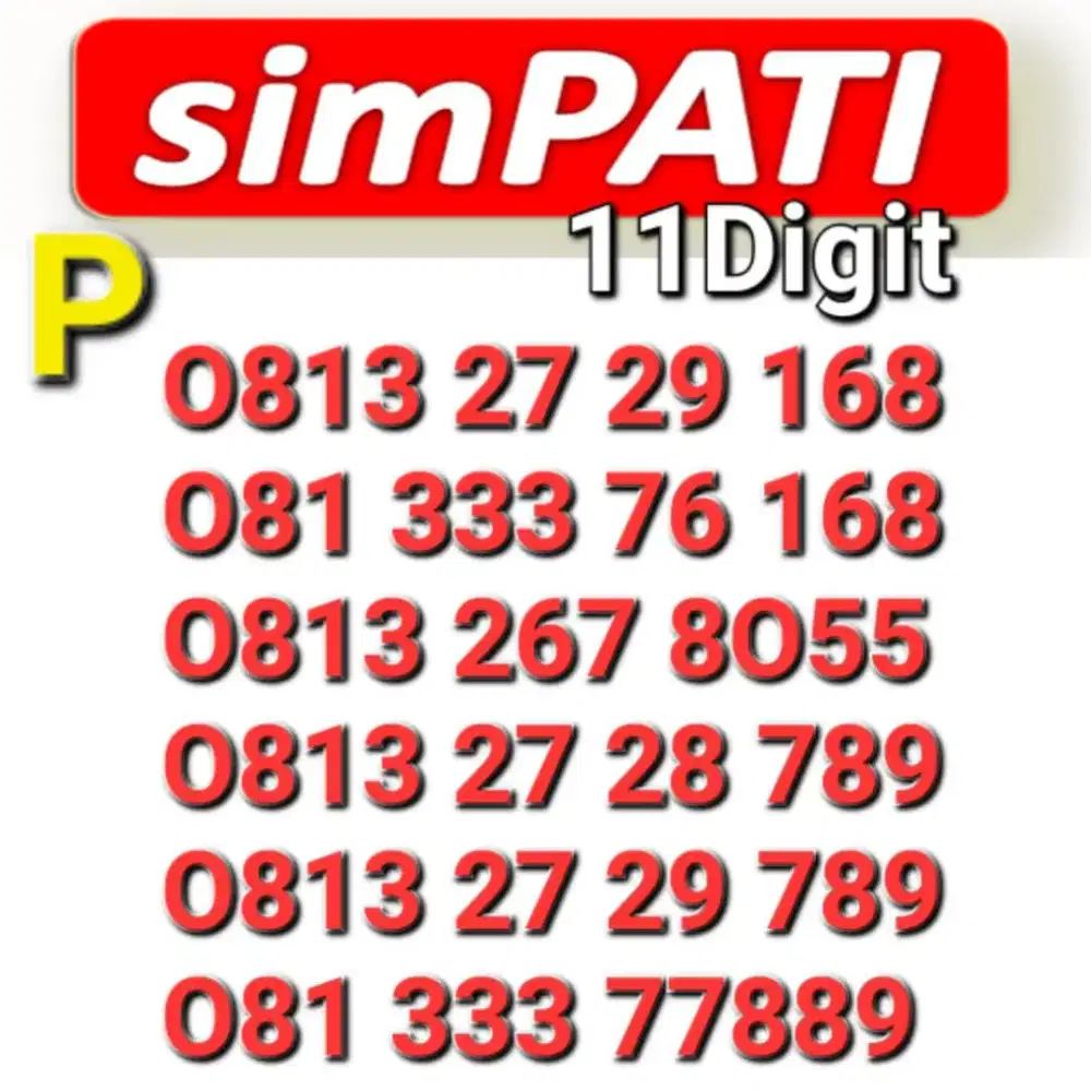 NOMOR SIMPATI 11DIGIT 168