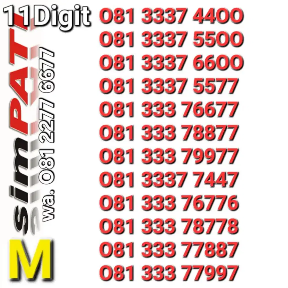 NOMOR SIMPATI 11DIGIT 44OO _ 55OO