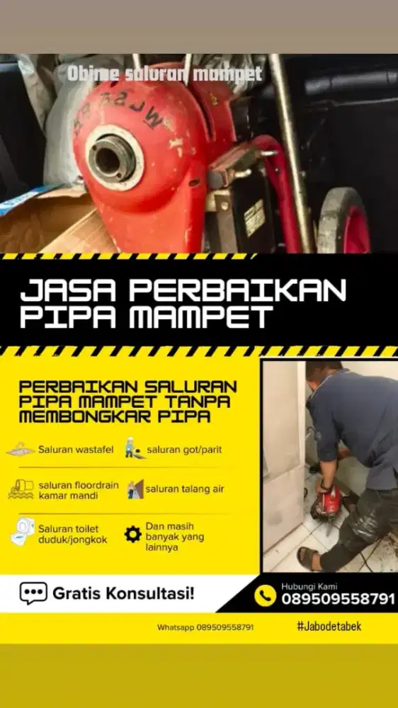 Jasa saluran mampet dan sedot wc