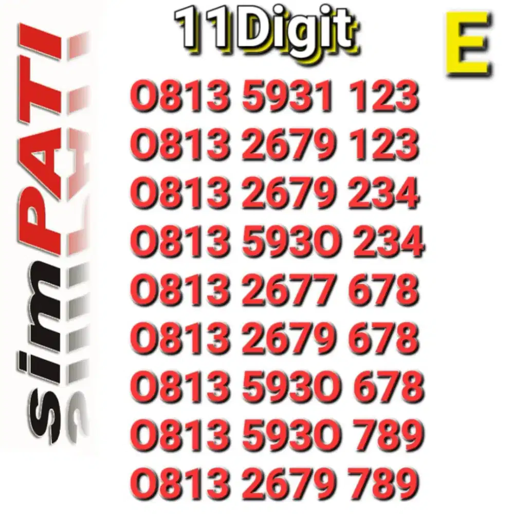Nomor simpati 11digit 789 _ 123