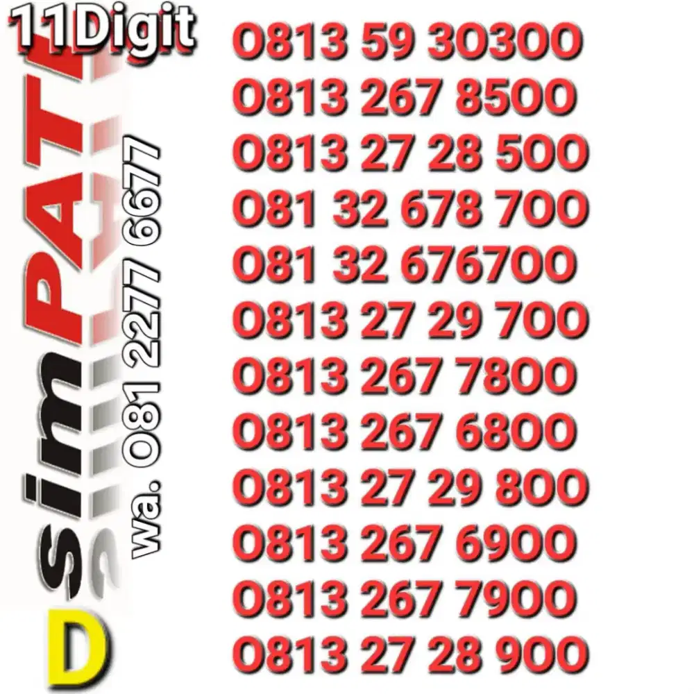 NOMOR SIMPATI 11DIGIT 5OO - 7OO