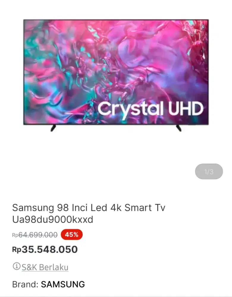 SUPER BIG SALE SAMSUNG TV 98INCH
