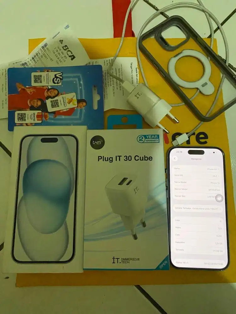IPHONE 15 128GB GARANSI ON LIKE NEW