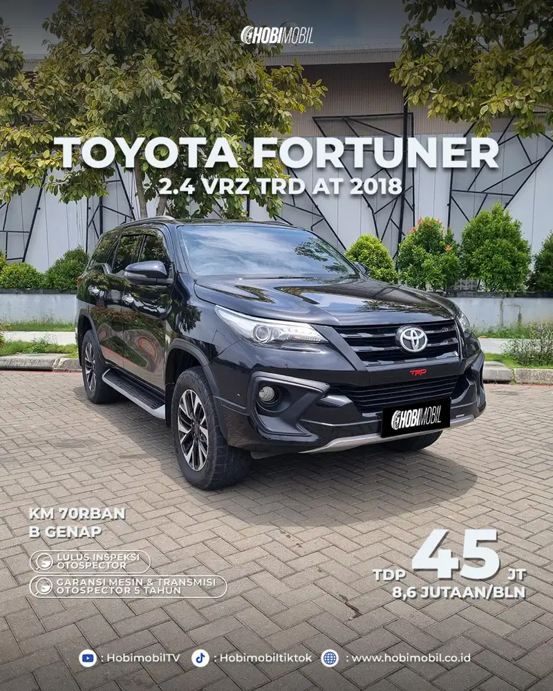 Fortuner VRZ 2.4 solar at 2018 garansi mesin transmisi 5th