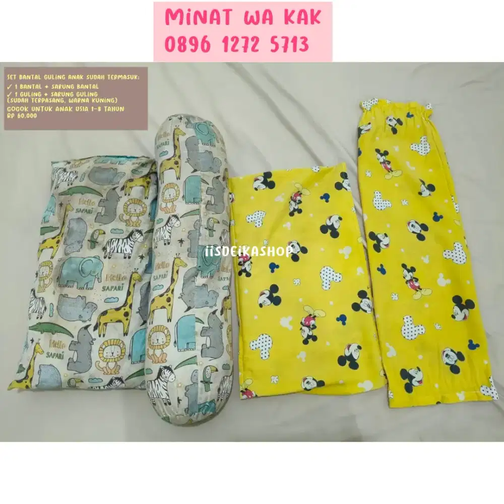 Set Bantal Guling Anak Katun Lembut