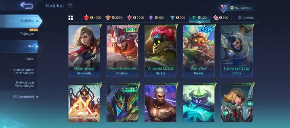 Jual akun ML, karena ada kebutuhan mendesak