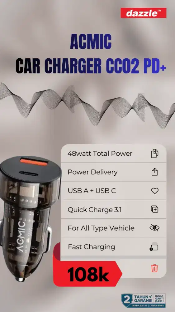 Acmic Car Charger CC02 PD+