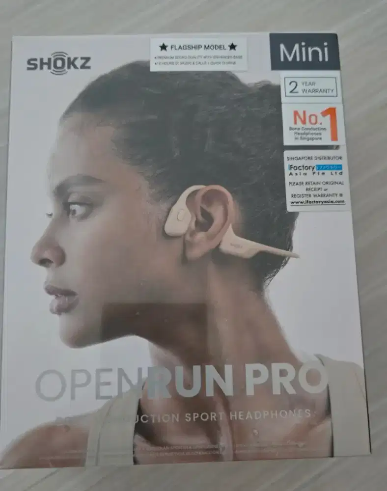 Shokz Openrun Pro mini baru segel beige