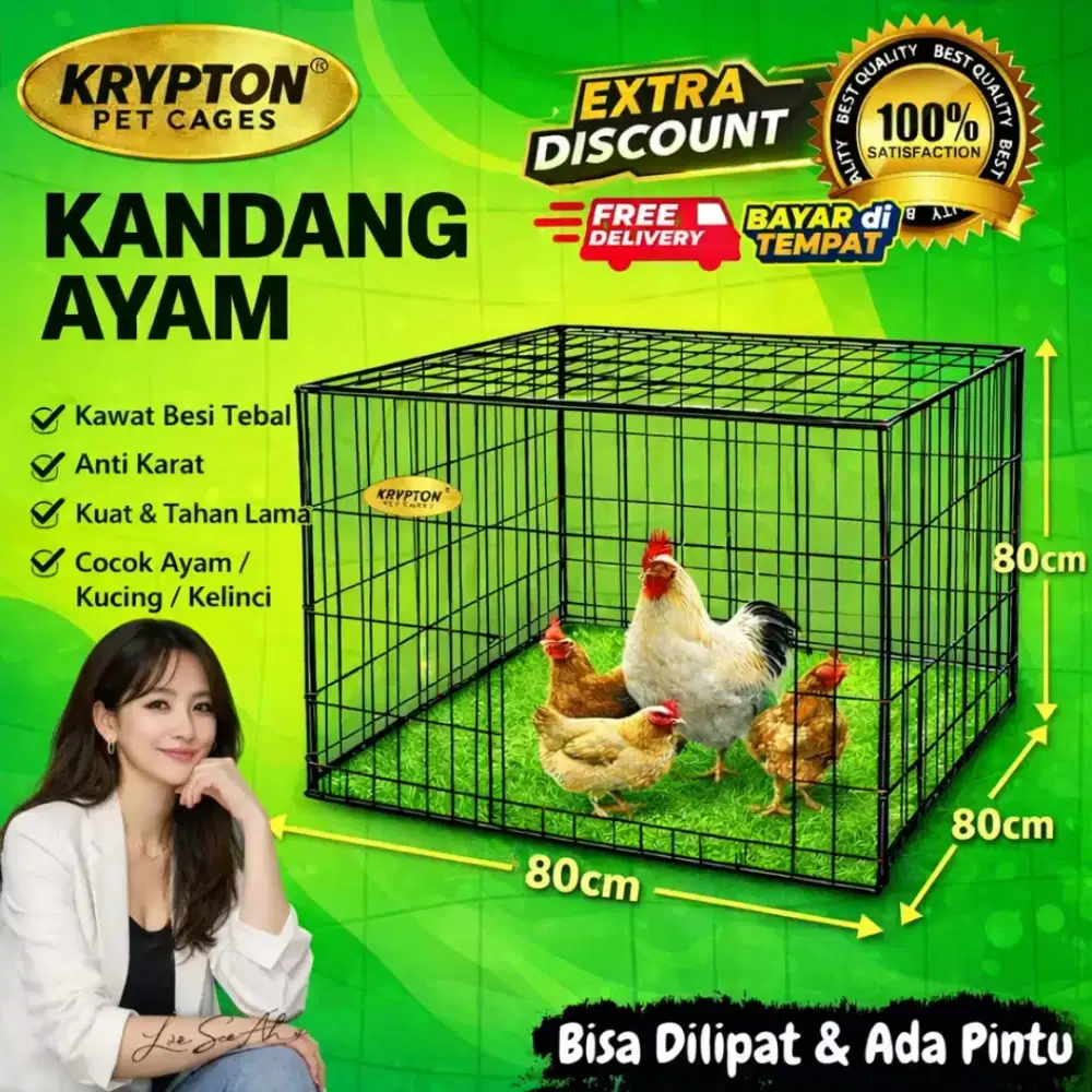 Kandang Ayam atau kucing dll Besi Lipat 80x80 Bekas Masih Bagus