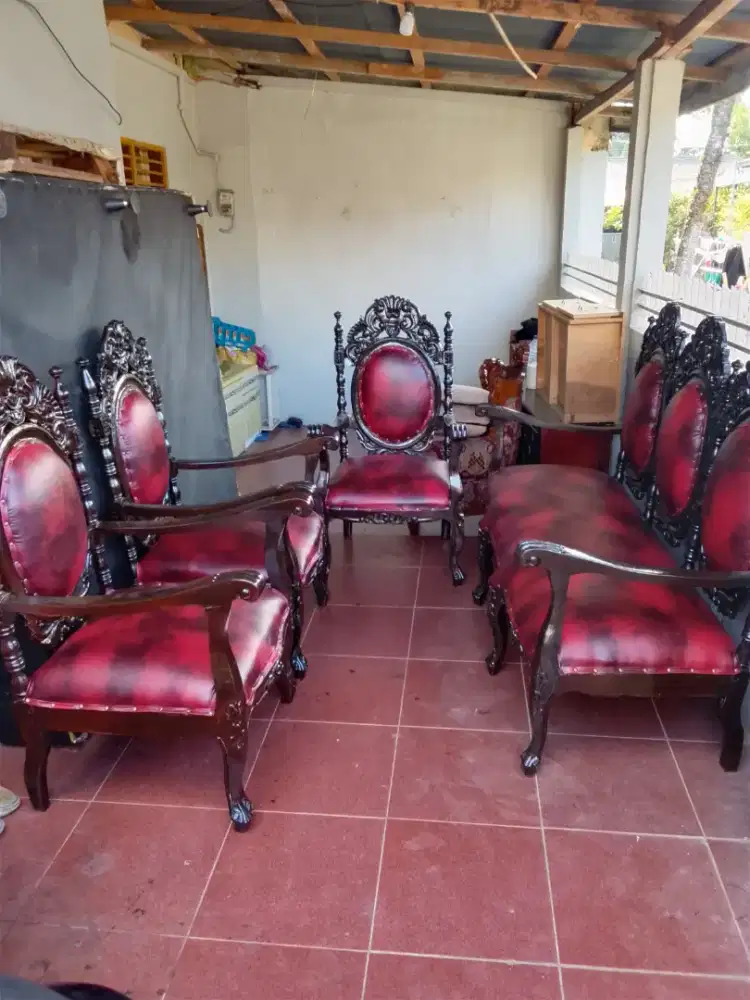 Kursi tamu jati Jepara Francis 3111+ meja siap pake