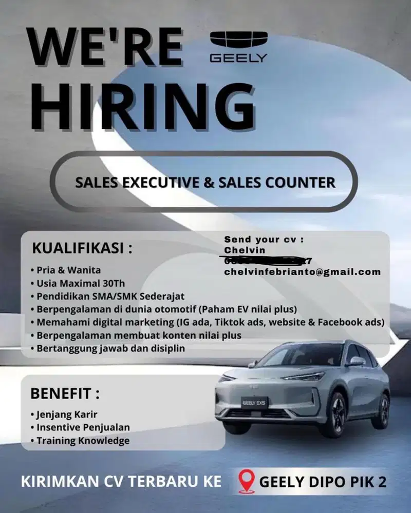 Di butuhkan Segera Sales Consultan