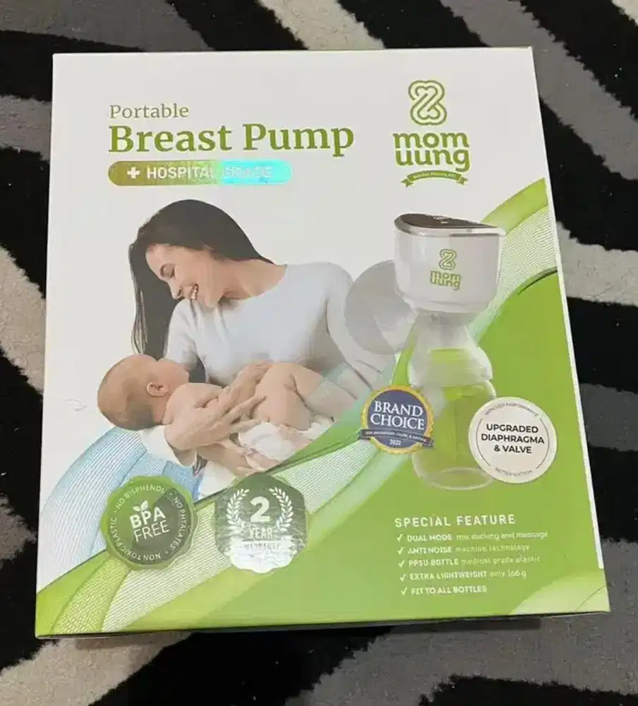 Pompa ASI Portabel Mom Uung + ASI Booster (SEMUA BARU, BELUM DIBUKA)