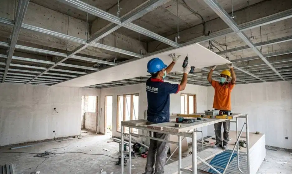 JASA PEKERJAAN PLAFON GYPSUM & PVC - DESAIN ELEGAN DAN BERKUALITAS