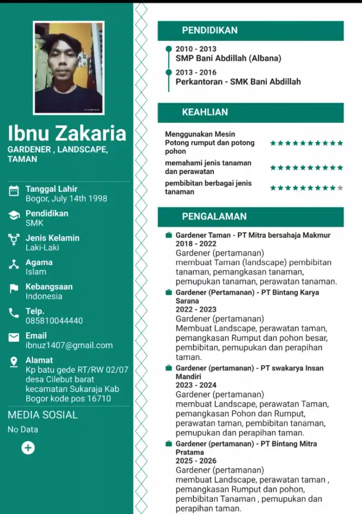 Cari Pekerjaan Taman (Gardener)