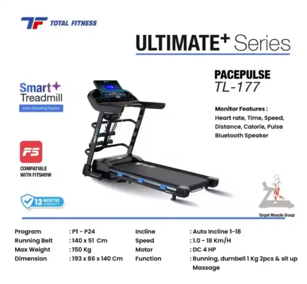 Treadmill elektrik multi fungsi