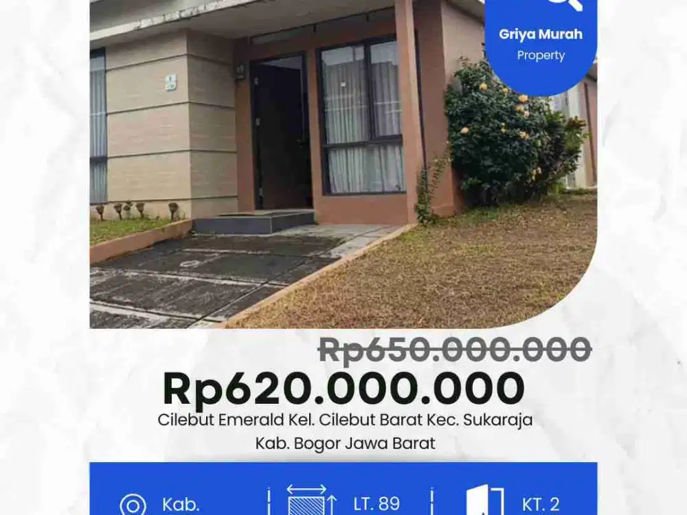 Dijual Cepat Rumah Hook Emerald Cilebut 5 menit ke stasiun Cilebut