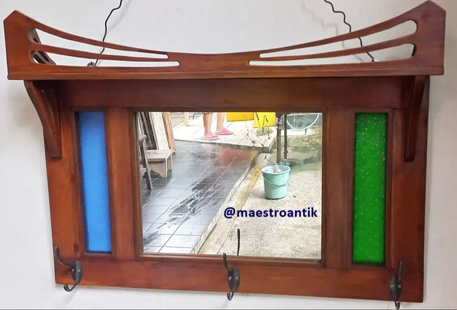 Kapstok Jati / Cermin rias / Cermin hias / pajangan dinding