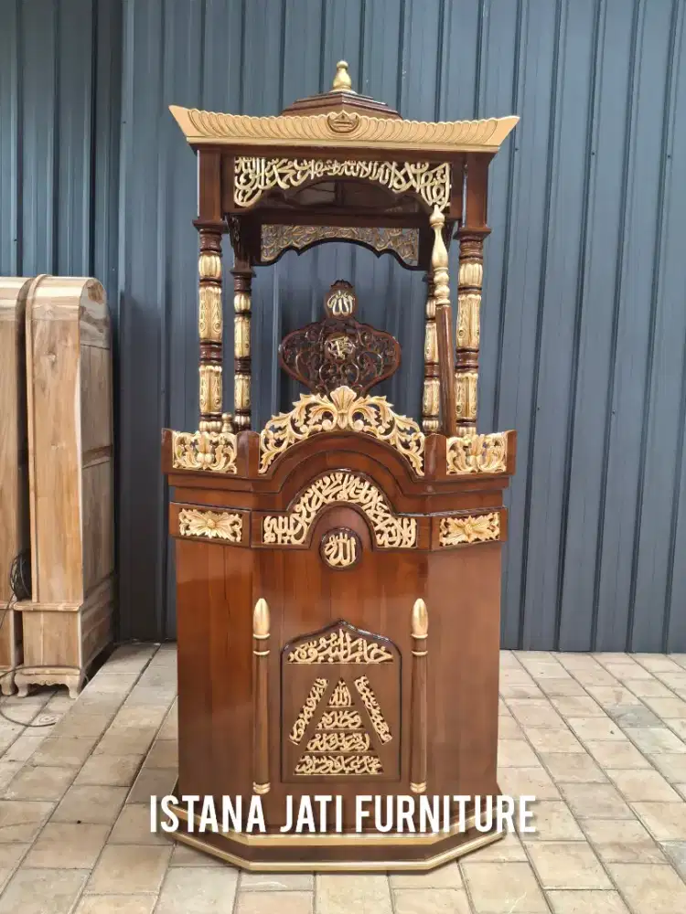 Mimbar masjid kubah jati ukir