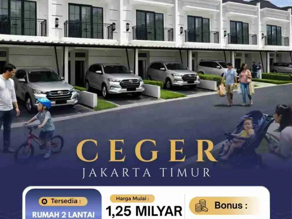 TOWNHOUSE CEGER BERGAYA AMERICAN CLASSIC READY SIAP HUNI DI CEGER, CIPAYUNG,JAKARTA TIMUR