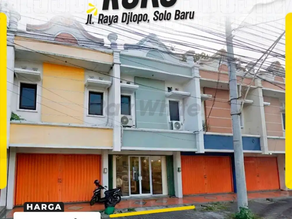 Disewakan Ruko Komersial Strategis Parkir Luas di Jl. Raya Djlopo Solo Baru