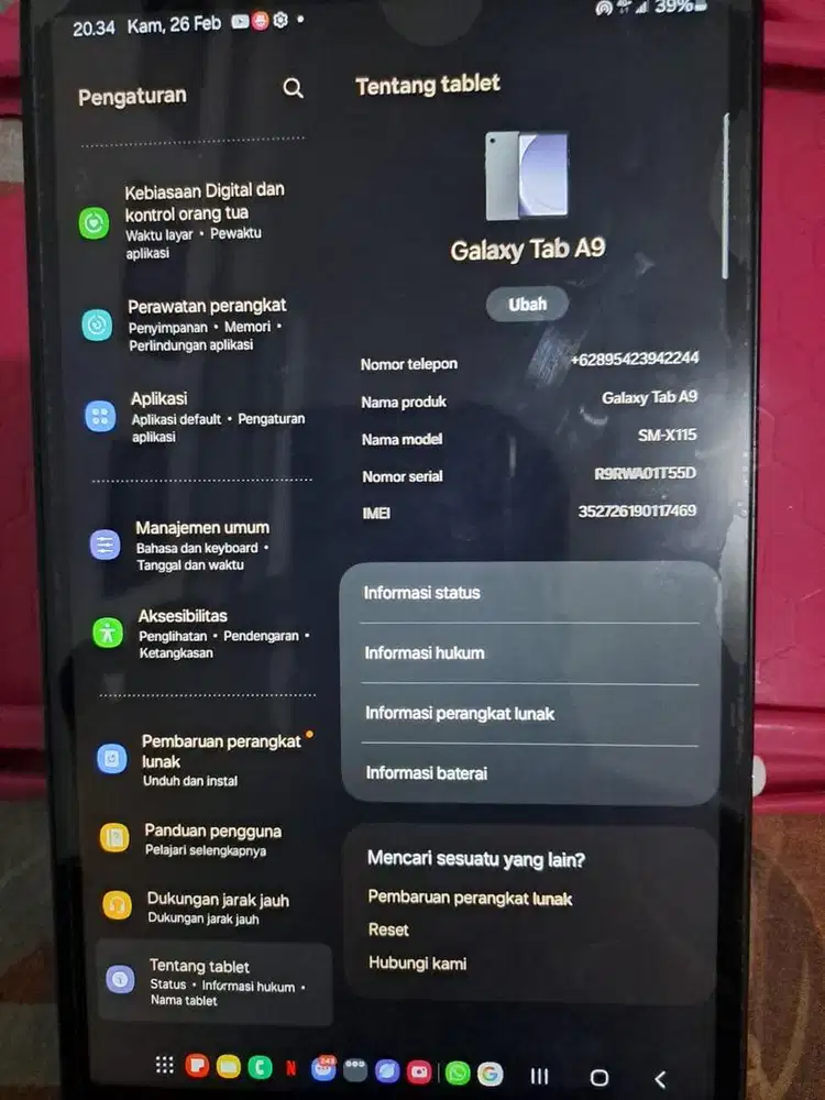 samsung galaxy tab A9 SM-X115 mulus